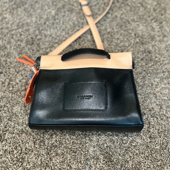 Min & Mon Peachy Cream and Black Eye Print Vali Shoulder Bag - Picture 5 of 16